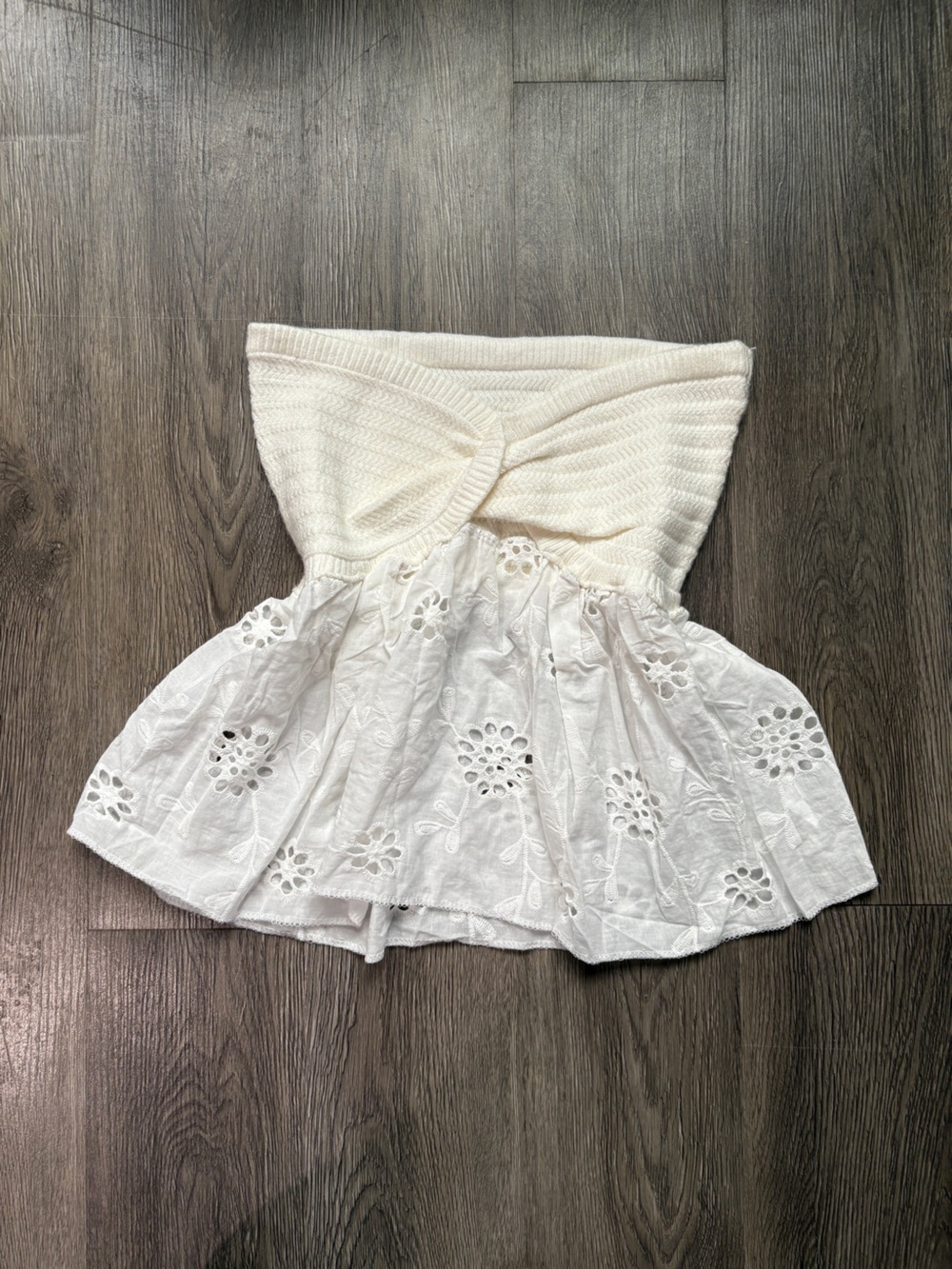 White Eyelet Lace Tube Top | Fairycore Cottagecore